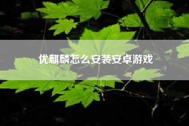 优麒麟怎么安装安卓游戏