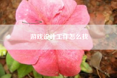 游戏设计工作怎么找