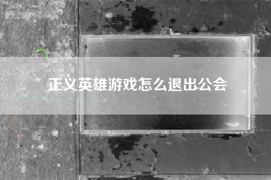正义英雄游戏怎么退出公会