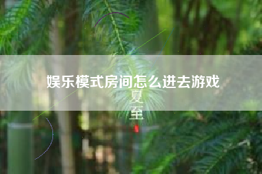 娱乐模式房间怎么进去游戏