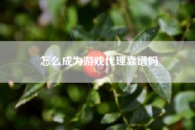 怎么成为游戏代理靠谱吗