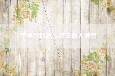 苹果游戏怎么改注册人信息