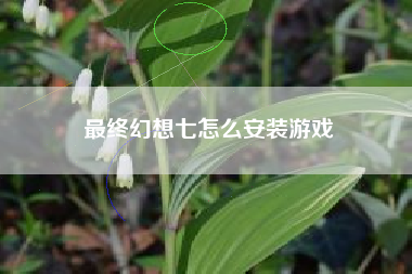 最终幻想七怎么安装游戏