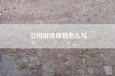 公司游戏规划怎么写