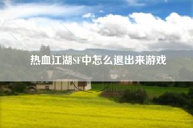 热血江湖SF中怎么退出来游戏