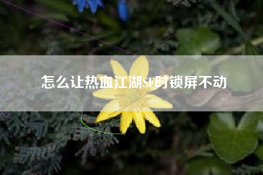怎么让热血江湖SF时锁屏不动