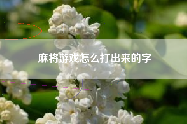 麻将游戏怎么打出来的字