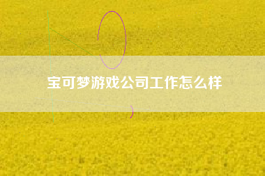 宝可梦游戏公司工作怎么样