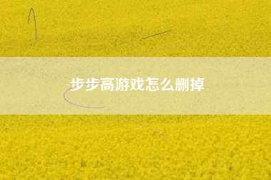 步步高游戏怎么删掉
