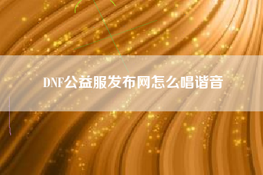 DNF公益服发布网怎么唱谐音