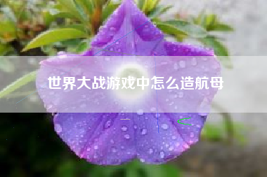 世界大战游戏中怎么造航母