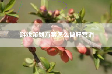 游戏策划方案怎么做好营销