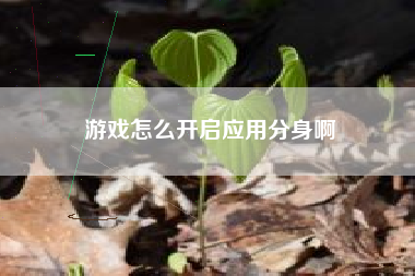 游戏怎么开启应用分身啊
