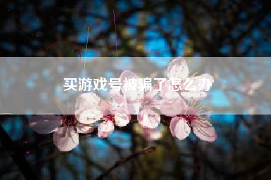 买游戏号被骗了怎么办