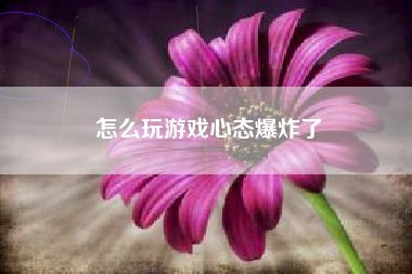 怎么玩游戏心态爆炸了