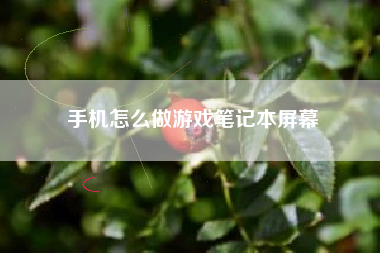手机怎么做游戏笔记本屏幕