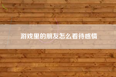 游戏里的朋友怎么看待感情