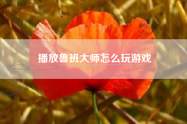 播放鲁班大师怎么玩游戏
