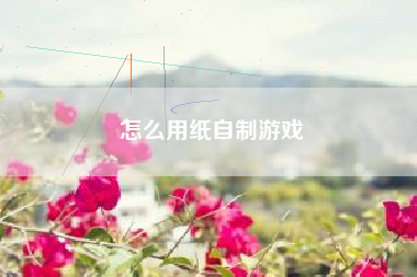 怎么用纸自制游戏