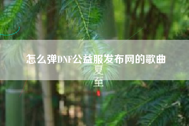 怎么弹DNF公益服发布网的歌曲