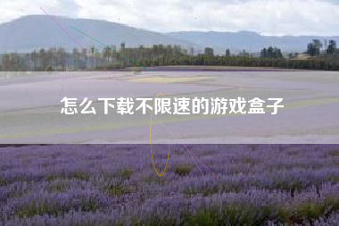 怎么下载不限速的游戏盒子