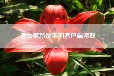 怎么更新快手的客户端游戏