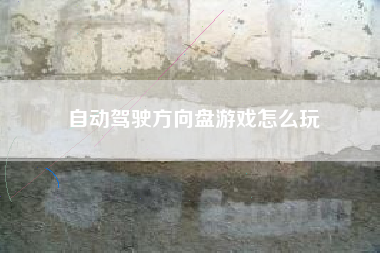 自动驾驶方向盘游戏怎么玩