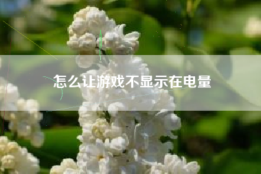 怎么让游戏不显示在电量