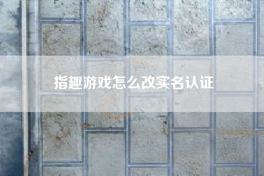 指趣游戏怎么改实名认证