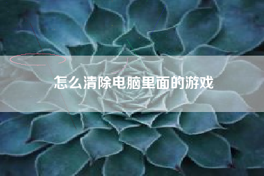 怎么清除电脑里面的游戏