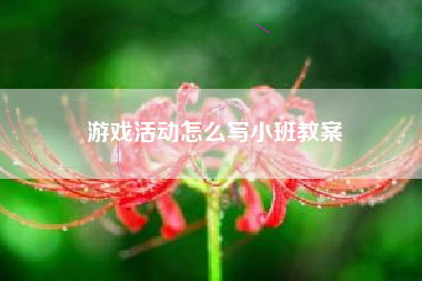 游戏活动怎么写小班教案