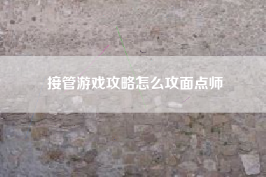 接管游戏攻略怎么攻面点师