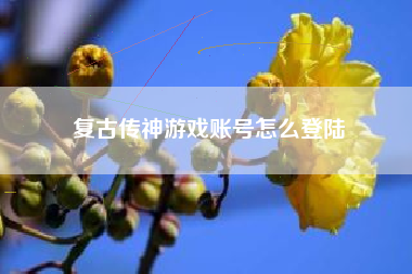 复古传神游戏账号怎么登陆