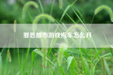 罪恶都市游戏汽车怎么开