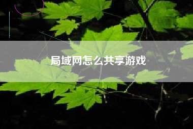 局域网怎么共享游戏