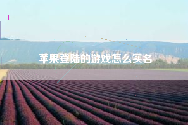 苹果登陆的游戏怎么实名