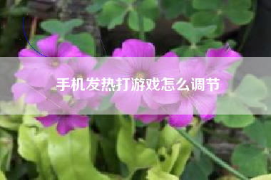 手机发热打游戏怎么调节