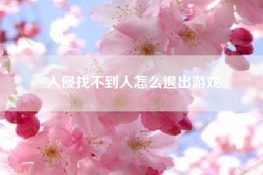 入侵找不到人怎么退出游戏
