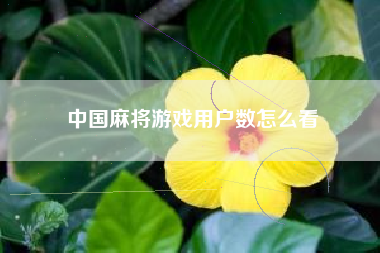 中国麻将游戏用户数怎么看