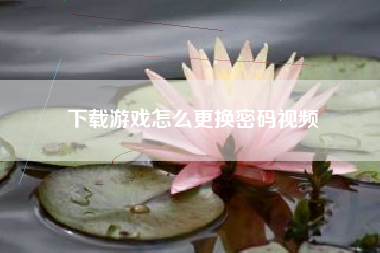 下载游戏怎么更换密码视频