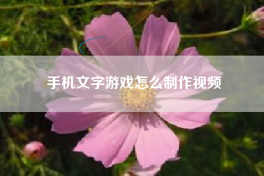 手机文字游戏怎么制作视频