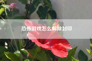 恐怖游戏怎么解除封印