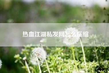 热血江湖私发网怎么压缩