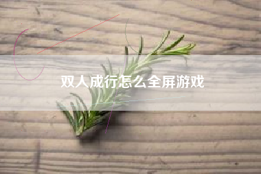 双人成行怎么全屏游戏