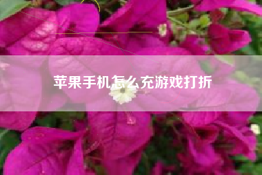 苹果手机怎么充游戏打折