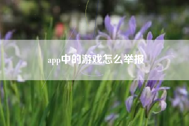 app中的游戏怎么举报