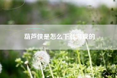 葫芦侠是怎么下载游戏的