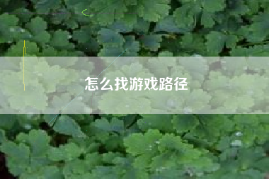 怎么找游戏路径