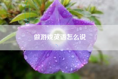 做游戏英语怎么说