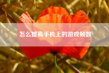 怎么提高手机上的游戏帧数